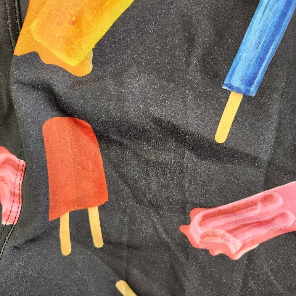 Kavu Board Shorts Mens M Black Ice Cream Popsicle Sunglass Loop Zip Pocket - Picture 7 of 16